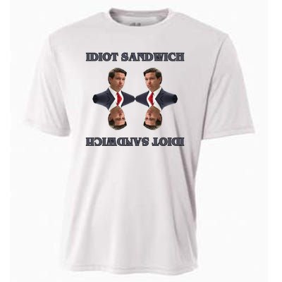 Idiot Sandwich Funny Ron DaSantis Politcal Cooling Performance Crew T-Shirt