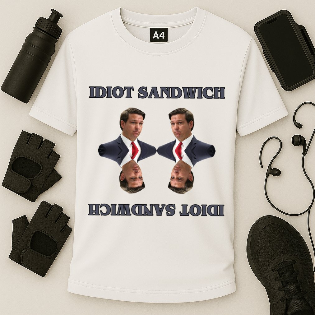 Idiot Sandwich Funny Ron DaSantis Politcal Cooling Performance Crew T-Shirt