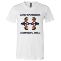 Idiot Sandwich Funny Ron DaSantis Politcal V-Neck T-Shirt