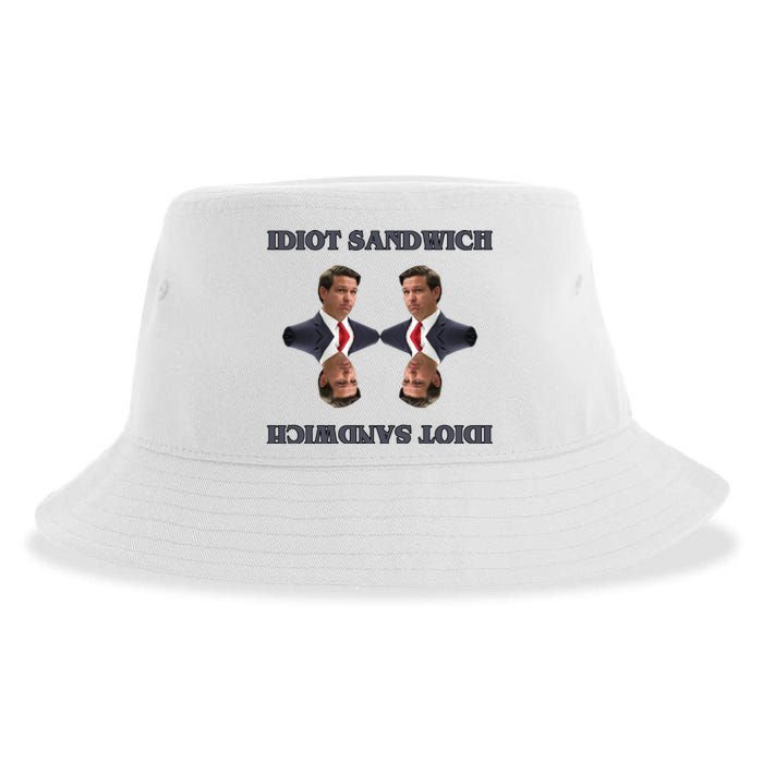 Idiot Sandwich Funny Ron DaSantis Politcal Sustainable Bucket Hat