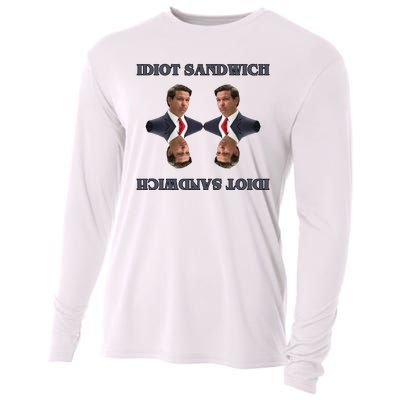 Idiot Sandwich Funny Ron DaSantis Politcal Cooling Performance Long Sleeve Crew