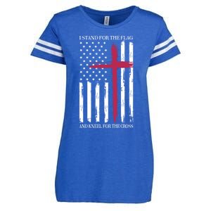 I Stand For The Flag Memorial Day Never Forget Veteran Gift Enza Ladies Jersey Football T-Shirt