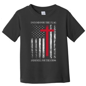 I Stand For The Flag And Kneel For The Cross USA Flag Toddler T-Shirt