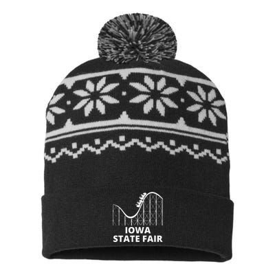 Iowa State Fair Roller Coaster County Fair USA-Made Snowflake Beanie