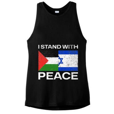 I Stand For Peace For Isreal And For Palestin Ladies PosiCharge Tri-Blend Wicking Tank