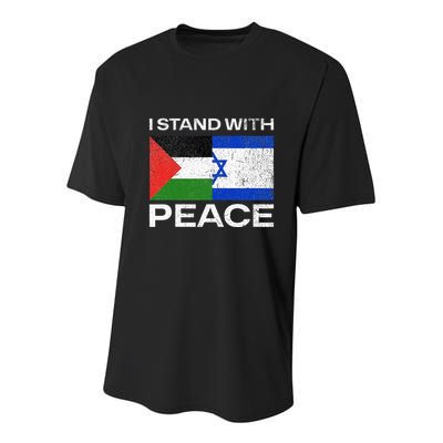 I Stand For Peace For Isreal And For Palestin Youth Performance Sprint T-Shirt