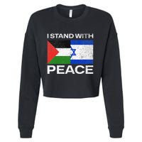 I Stand For Peace For Isreal And For Palestin Cropped Pullover Crew