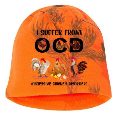 I Suffer From OCD Obsessive Chicken Disorder Kati - Camo Knit Beanie