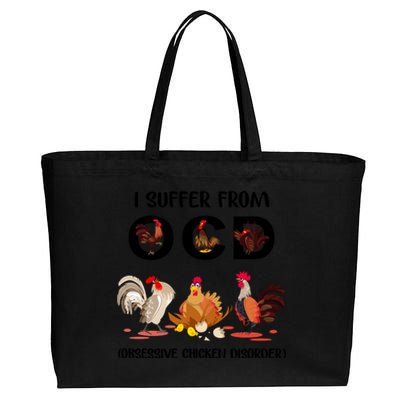 I Suffer From OCD Obsessive Chicken Disorder Cotton Canvas Jumbo Tote