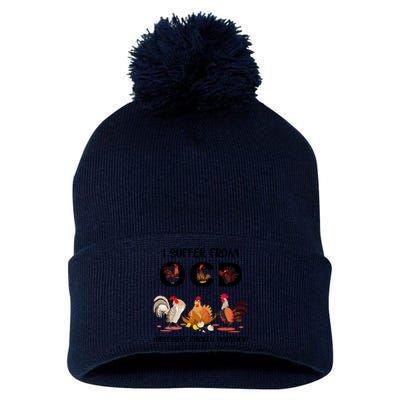 I Suffer From OCD Obsessive Chicken Disorder Pom Pom 12in Knit Beanie