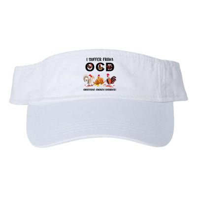 I Suffer From OCD Obsessive Chicken Disorder Valucap Bio-Washed Visor