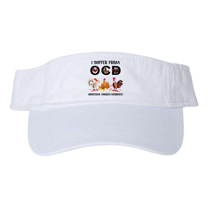 I Suffer From OCD Obsessive Chicken Disorder Valucap Bio-Washed Visor