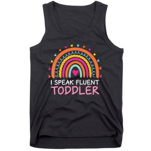 I Speak Fluent Daycare Provider Rainbow PreK Teacher Tank Top