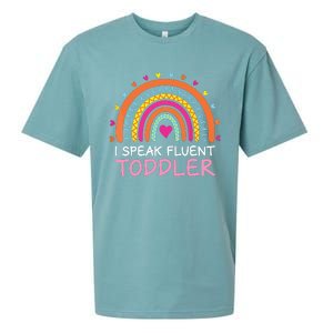 I Speak Fluent Daycare Provider Rainbow PreK Teacher Sueded Cloud Jersey T-Shirt