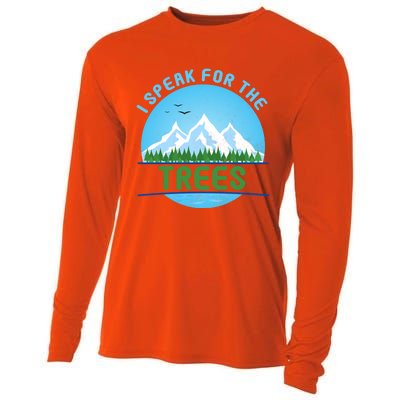 I Speak For Trees Earth Day Save Earth Inspiration Hippie Gift Cooling Performance Long Sleeve Crew