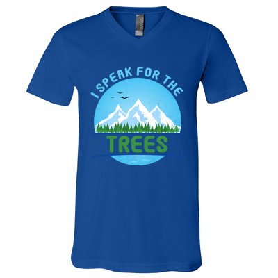 I Speak For Trees Earth Day Save Earth Inspiration Hippie Gift V-Neck T-Shirt