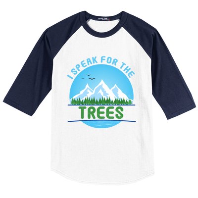 I Speak For Trees Earth Day Save Earth Inspiration Hippie Gift Baseball Sleeve Shirt