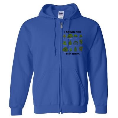 I Speak For Trees Earth Day Save Earth Inspiration Hippie Great Gift Full Zip Hoodie