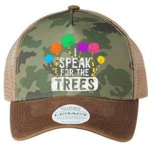 I Speak For Trees Earth Day Save Earth Awareness Hippie Legacy Tie Dye Trucker Hat