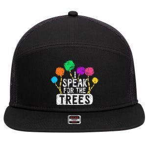 I Speak For Trees Earth Day Save Earth Awareness Hippie 7 Panel Mesh Trucker Snapback Hat