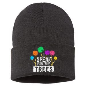 I Speak For Trees Earth Day Save Earth Awareness Hippie Sustainable Knit Beanie