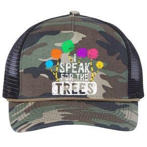 I Speak For Trees Earth Day Save Earth Awareness Hippie Retro Rope Trucker Hat Cap