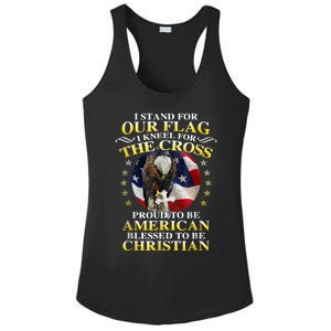 I Stand For Our Flag Kneel For The Cross Eagle 4th Of July Ladies PosiCharge Competitor Racerback Tank