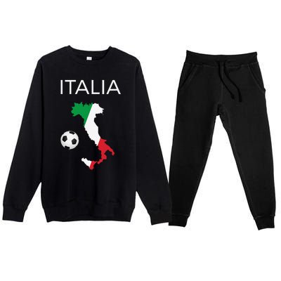 Italy Soccer Forza Azzurri Italian Italia Premium Crewneck Sweatsuit Set