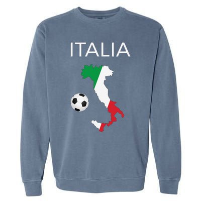 Italy Soccer Forza Azzurri Italian Italia Garment-Dyed Sweatshirt