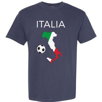 Italy Soccer Forza Azzurri Italian Italia Garment-Dyed Heavyweight T-Shirt