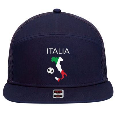 Italy Soccer Forza Azzurri Italian Italia 7 Panel Mesh Trucker Snapback Hat