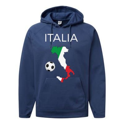 Italy Soccer Forza Azzurri Italian Italia Performance Fleece Hoodie