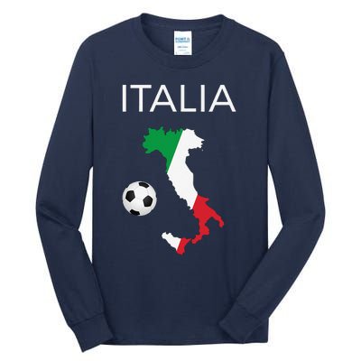 Italy Soccer Forza Azzurri Italian Italia Tall Long Sleeve T-Shirt