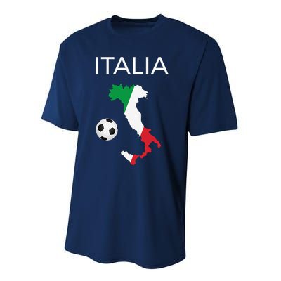 Italy Soccer Forza Azzurri Italian Italia Performance Sprint T-Shirt