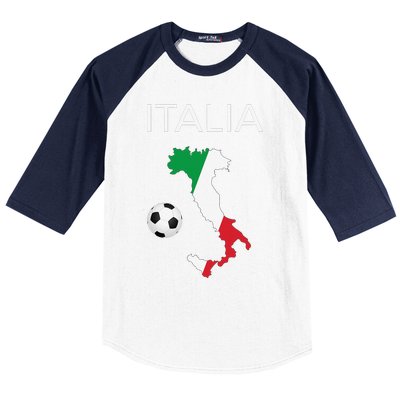 Italy Soccer Forza Azzurri Italian Italia Baseball Sleeve Shirt