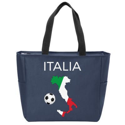 Italy Soccer Forza Azzurri Italian Italia Zip Tote Bag