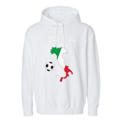 Italy Soccer Forza Azzurri Italian Italia Garment-Dyed Fleece Hoodie