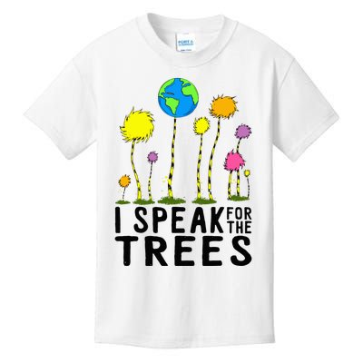 I Speak For Trees Earth Day Save Earth Inspiration Hippie Kids T-Shirt