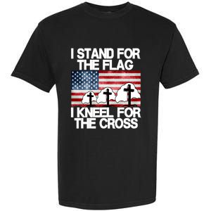 I Stand For The Flag I Kneel For The Cross Usa Patriotic Gift Garment-Dyed Heavyweight T-Shirt