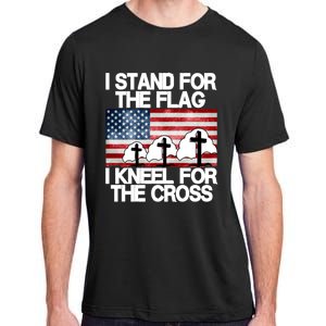 I Stand For The Flag I Kneel For The Cross Usa Patriotic Gift Adult ChromaSoft Performance T-Shirt