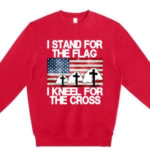 I Stand For The Flag I Kneel For The Cross Usa Patriotic Gift Premium Crewneck Sweatshirt