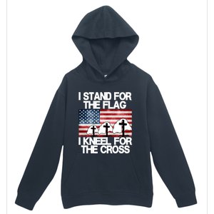 I Stand For The Flag I Kneel For The Cross Usa Patriotic Gift Urban Pullover Hoodie