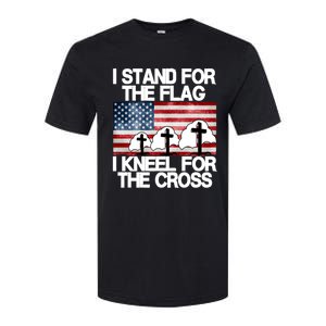 I Stand For The Flag I Kneel For The Cross Usa Patriotic Gift Softstyle CVC T-Shirt