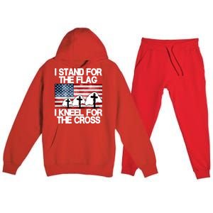 I Stand For The Flag I Kneel For The Cross Usa Patriotic Gift Premium Hooded Sweatsuit Set