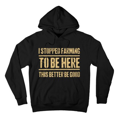 I Stopped Farming To Be Here This Better Be Good Hoodie