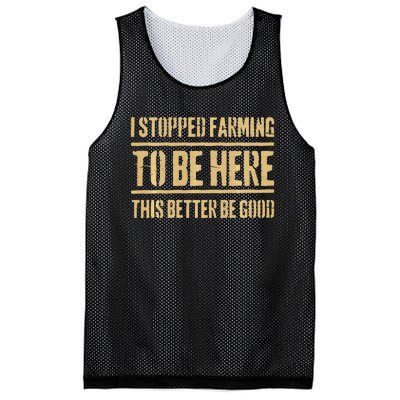 I Stopped Farming To Be Here This Better Be Good Mesh Reversible Basketball Jersey Tank