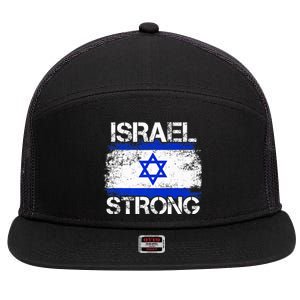 Israel Strong Flag Support I Stand With Israel 7 Panel Mesh Trucker Snapback Hat