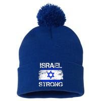 Israel Strong Flag Support I Stand With Israel Pom Pom 12in Knit Beanie