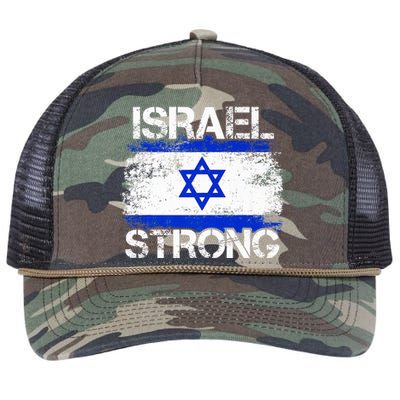 Israel Strong Flag Support I Stand With Israel Retro Rope Trucker Hat Cap