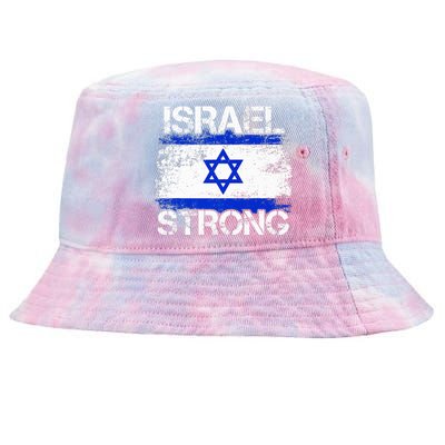 Israel Strong Flag Support I Stand With Israel Tie-Dyed Bucket Hat